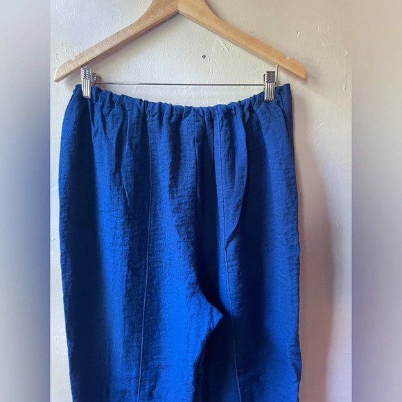 Habitat Women’s Rayon Pants Size Large Blue with Pockets & Front Seam Detail - Picture 2 of 11